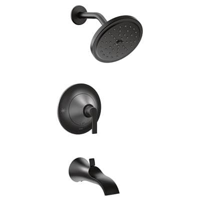 Moen Doux Posi-Temp Single-Handle Tub and Shower Faucet Trim Kit in Matte Black (Valve Sold Separately) by Moen