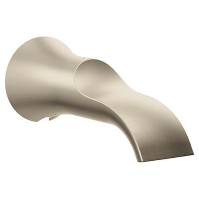 Moen Doux 1/2-Inch Slip Fit Connection Non-Diverting Tub Spout, Brushed Nickel by Moen