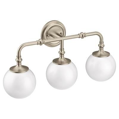 Moen Brushed Nickel Three Globe Bath Light by Moen