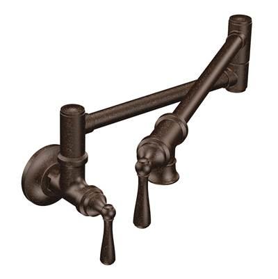 Traditional Wall Mount Swing Arm Folding Pot Filler Kitchen Faucet, Oil-Rubbed Bronze - Oil Rubbed Bronze