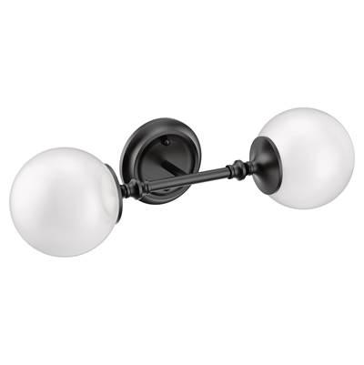 Moen Matte Black Two Globe Bath Light by Moen