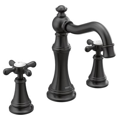 Moen Weymouth 8 in. Widespread 2-Handle High-Arc Bathroom Faucet Trim Kit in Matte Black (Valve Sold Separately) by Moen