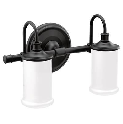 Moen Matte Black Two Globe Bath Light by Moen