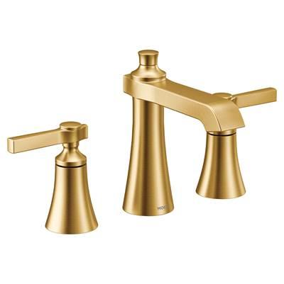 Moen Flara 8 in. Widespread 2-Handle High-Arc Bathroom Faucet Trim Kit in Brushed Gold (Valve Sold Separately) by Moen