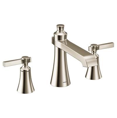 Moen Flara 2-Handle Deck-Mount Roman Tub Faucet Trim Kit with Lever Handles in Polished Nickel (Valve Sold Separately) by Moen
