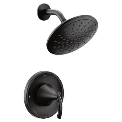Moen Glyde Posi-Temp Rain Shower 1-Handle Shower Only Faucet Trim Kit in Matte Black (Valve Sold Separately) by Moen