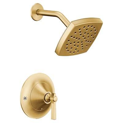 Moen Flara Posi-Temp Rain Shower 1-Handle Eco-Performance Shower Only Faucet Trim Kit in Brushed Gold (Valve Sold Separately) by Moen
