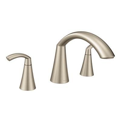 Moen Glyde 2-Handle High-Arc Roman Tub Faucet in Brushed Nickel (Valve Sold Separately) by Moen