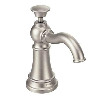 Moen Traditional Deck Mounted Kitchen Soap Dispenser with Above the Sink Refillable Bottle, Spot Resist Stainless by Moen
