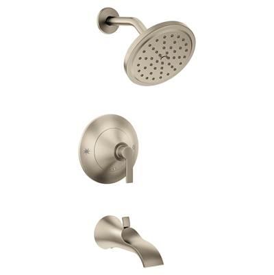 Moen Doux Posi-Temp 1-Handle Tub and Shower Faucet Trim Kit in Brushed Nickel (Valve Sold Separately) by Moen