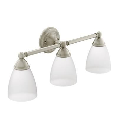Moen Brushed Nickel Three Globe Bath Light by Moen