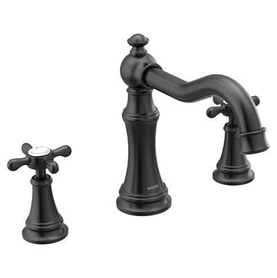 Moen Weymouth 2-Handle Deck-Mount Roman Tub Faucet Trim Kit in Matte Black (Valve Sold Separately) by Moen