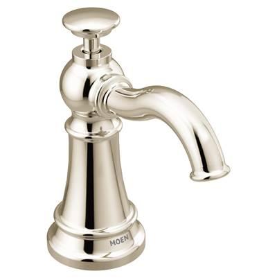 Traditional Deck Mounted Kitchen Soap Dispenser with Above the Sink Refillable Bottle, Polished Nickel