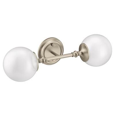 Moen Brushed Nickel Two Globe Bath Light by Moen