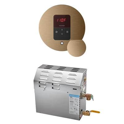 Mr. Steam MS 5 Kw (5000 W) Steam Shower Generator Package with Round Itempo Control - Brushed...