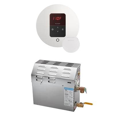 Mr. Steam MS 5 Kw (5000 W) Steam Shower Generator Package with Round Itempo Control - White by Mr. Steam