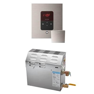 Mr. Steam MS 5 Kw (5000 W) Steam Shower Generator Package with Square Itempo Control - Brushed...