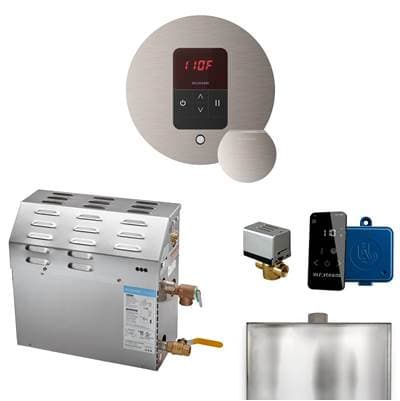 Mr. Steam MS 9 Kw (9000 W) Steam Shower Generator Package with Round Itempo Control in Brushed...