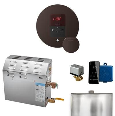 Mr. Steam MS 9 Kw (9000 W) Steam Shower Generator Package with Round Itempo Control in Oil-rubbed...