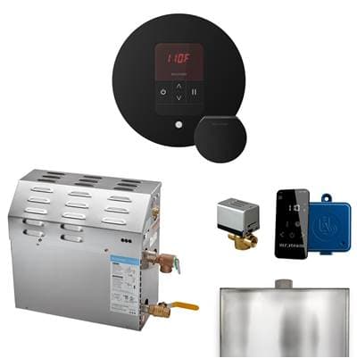 Mr. Steam MS 15 Kw (15000 W) Steam Shower Generator Package with Round Itempo Control in Matte...