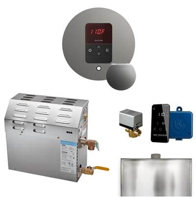 Mr. Steam MS 9 Kw (9000 W) Steam Shower Generator Package with Round Itempo Control in Satin...