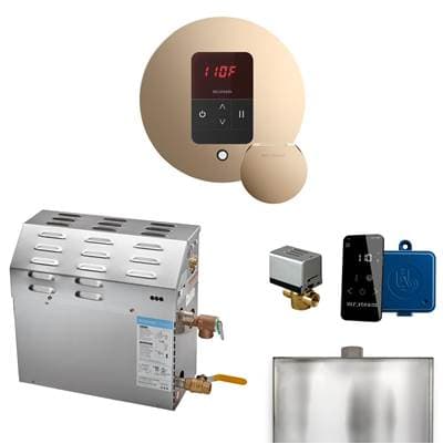 Mr. Steam MS 9 Kw (9000 W) Steam Shower Generator Package with Round Itempo Control in Polished...