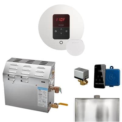 Mr. Steam MS 9 Kw (9000 W) Steam Shower Generator Package with Round Itempo Control in White and...