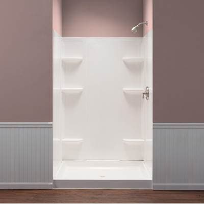 Mustee and Sons Durawall Shower Wall, White, Fits Up to 60'' Wx40'' D Alcove by Mustee And Sons