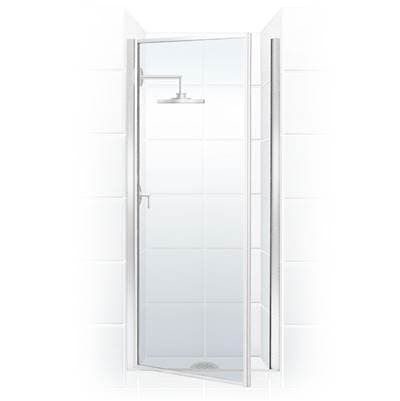 Mustee and Sons Pivot Door with Clear Glass, 36'' - Chrome
