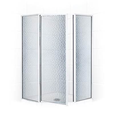 Mustee and Sons Neo Angle Shower Enclosure with Obscure Glass, 36'', Silver - Bright Silver