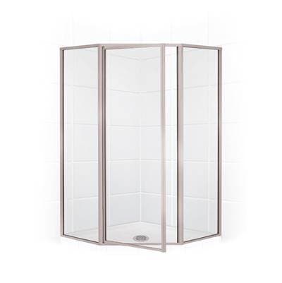 Mustee and Sons Neo Angle Shower Enclosure with Clear Glass, 38'' - Brushed Nickel by Mustee And Sons