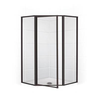 Mustee and Sons Neo Angle Shower Enclosure with Clear Glass, 38'', Oil Rub Bronze - Oil Rubbed...