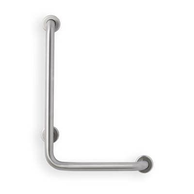 Mustee and Sons Grab Bar, 24''x16'' L, 1.5'', 90 Deg Angle, Left Hand, Smooth, Stainless Steel -... by Mustee And Sons