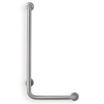 Mustee and Sons Grab Bar, 32''x16'' L, 1.5'', 90 Deg Angle, Left Hand, Smooth, Stainless Steel -...