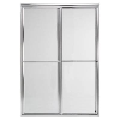 Mustee and Sons Bypass Enclosure with Clear Glass, 48'', Chrome - Bright Silver by Mustee And Sons