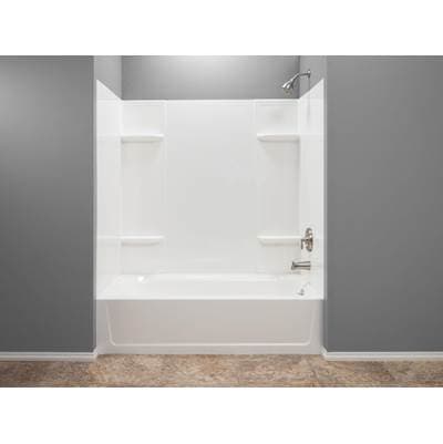 Mustee and Sons Durawall Bathtub Wall, White - Gloss by Mustee And Sons