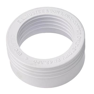 Mustee and Sons Shower Drain Seal, 2'', PVC, for Copper Pipe, White