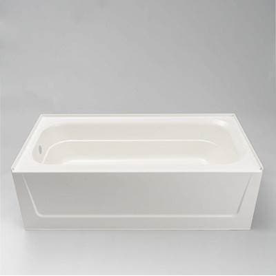 Mustee and Sons Topaz Bathtub, 30''x60'', Fiberglass, White, Left Hand Above Floor Drain - Semi...