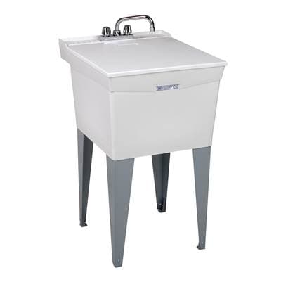 Mustee and Sons Utilatub Laundry Tub Faucet Combo, Cover, Supply Lines, P Trap by Mustee And Sons
