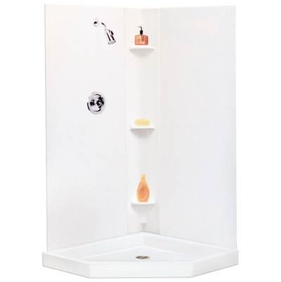 Durawall Shower Wall, White, Fits Corner up to 42''x42'' D by Mustee And Sons