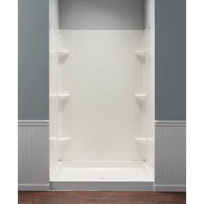 Mustee and Sons Durawall Shower Wall, White, Fits Up to 48'' Wx42'' D Alcove by Mustee And Sons