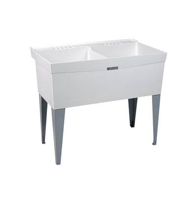 Mustee and Sons Utilatwin Double Tub, Floor Mount