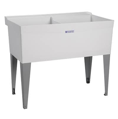 Mustee and Sons Utilatwin Double Tub, Floor Mount by Mustee And Sons