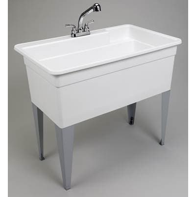 Mustee and Sons Bigtub Utilatub Tub Faucet Combo, Supply Lines, P Trap by Mustee And Sons