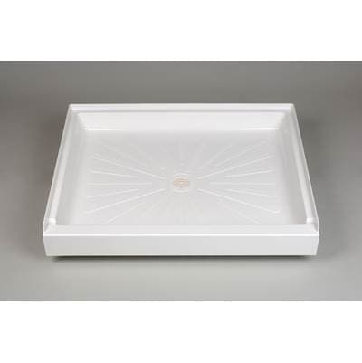 Mustee and Sons Durabase Shower Floor, 34'' Wx42'' D, White - Semi Gloss by Mustee And Sons