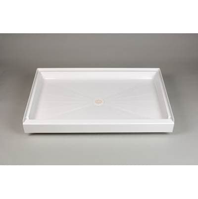 Mustee and Sons Durabase Shower Floor, 34'' Wx54'' D, White - Semi Gloss