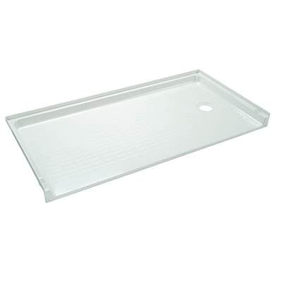 Mustee and Sons Durabase Barrier Free Shower Floor, Right Hand Drain, 30'' Wx60'' D, White - Semi... by Mustee And Sons