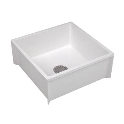 Mustee and Sons Mop Service Basin, 24''x24''x10'', for 3'' DWV - Colorfast Marbleized by Mustee And Sons