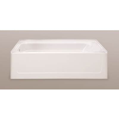 Mustee and Sons Topaz Bathtub, Fiberglass, Biscuit, Left Hand - Semi Gloss