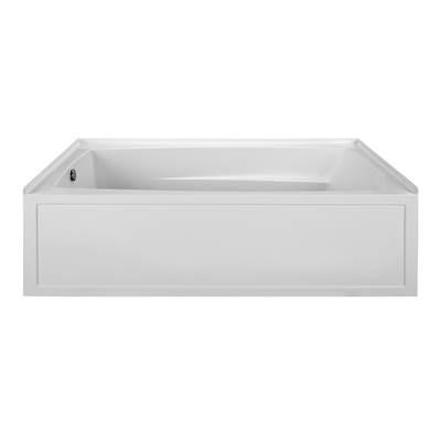 72X42 Biscuit Left Hand Drain Integral Skirted Whirlpool W/ Integral Tile Flange-Basics by MTI Basics